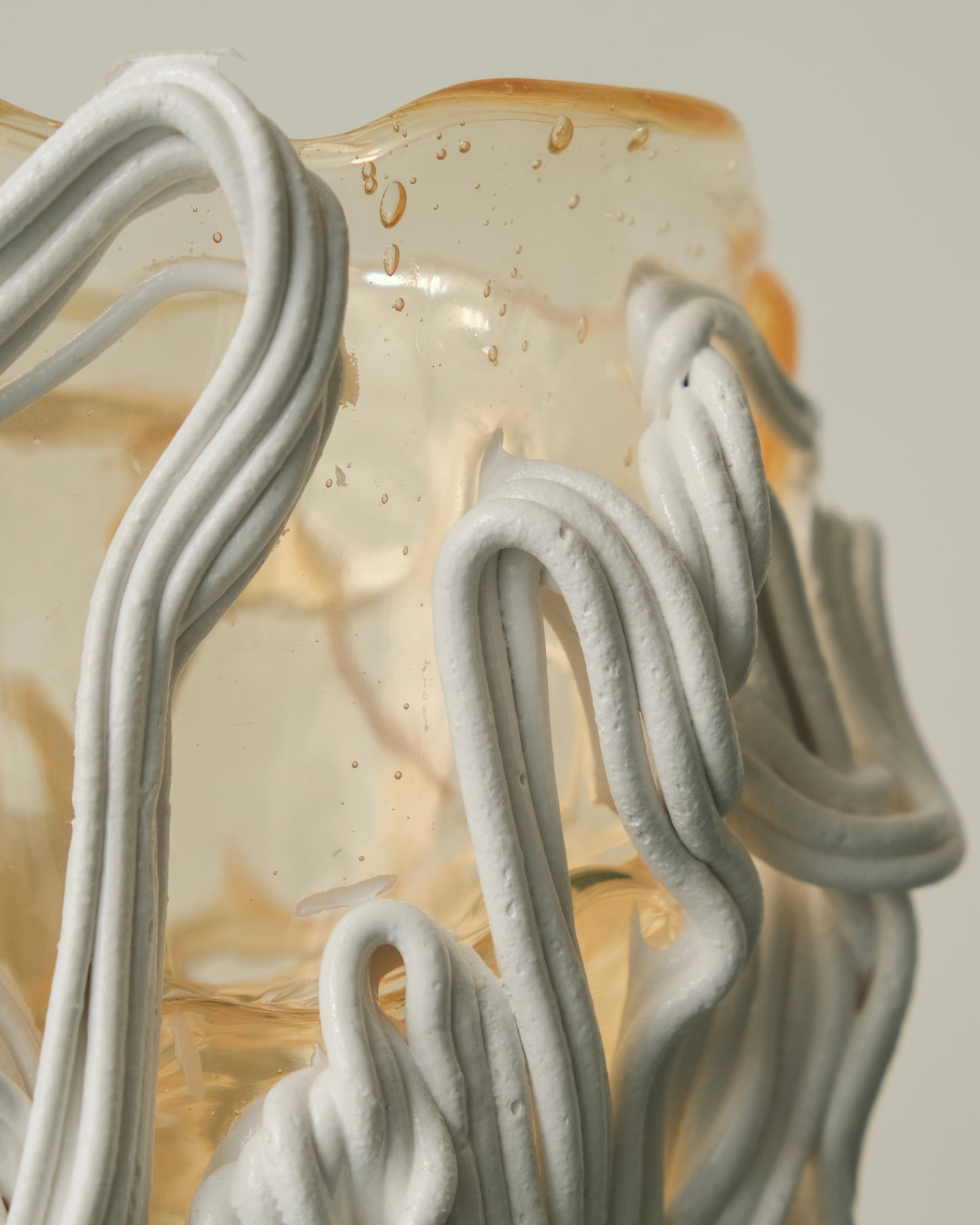 Spaghetti Special Vase(S) design by Gaetano Pesce for Fish Design,Clear/Matt White