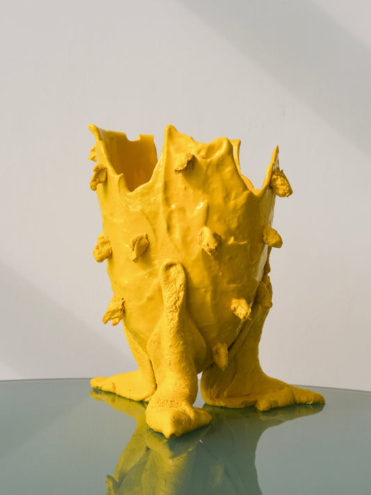 Lemon Special Vase(L) design by Gaetano Pesce for Fish Design,Matt Yellow