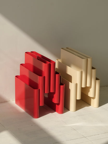 Magazine Rack 4675 design by Giotto Stoppino for Kartell, 1970s(white)