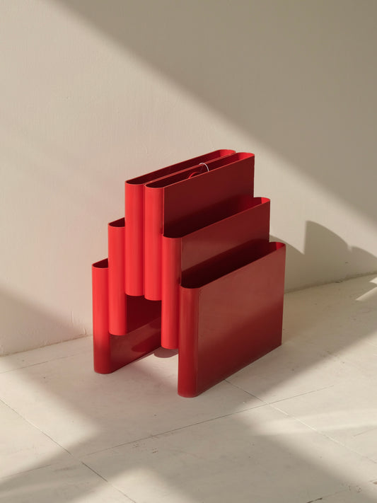 Magazine Rack 4675 design by Giotto Stoppino for Kartell, 1970s(red)